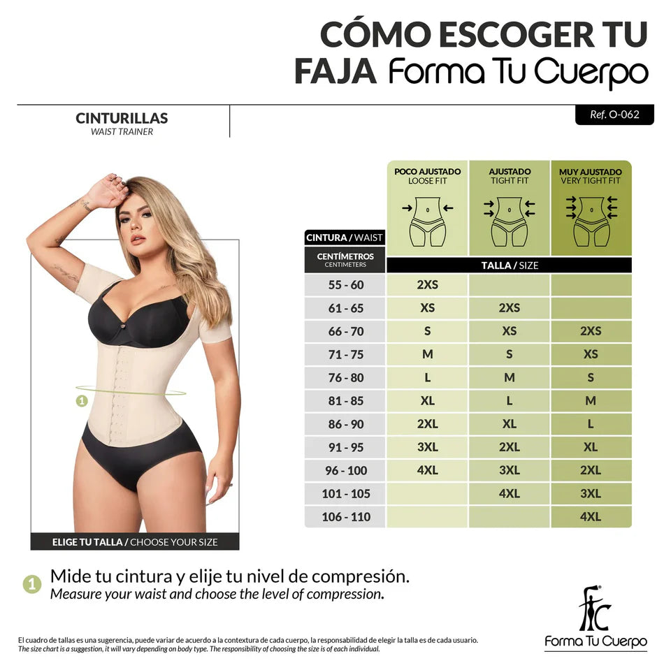 FAJA CINTURILLA RELOJ DE ARENA TIPO CHALECO CON MANGAS (Ref. O-062 )