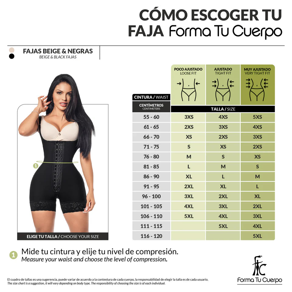 Faja Short Reloj de arena negra ( Ref. O-211)