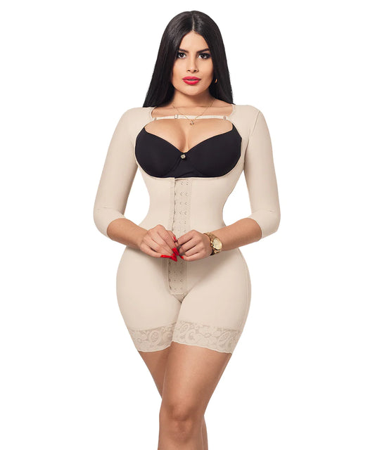 FAJA POST OPERATORIA MEDIA/SUAVE COMPRESION CON MANGAS (Ref. C-004)