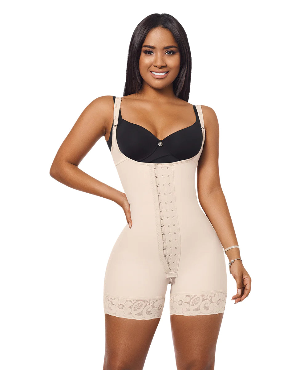 FAJA RELOJ DE ARENA SHORT ALTA COMPRESION BEIGE  (Ref. O-011 )