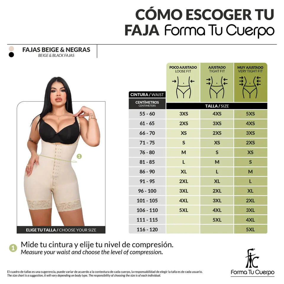 FAJA RELOJ DE ARENA SHORT ALTA COMPRESION BEIGE  (Ref. O-011 )