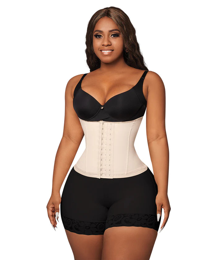FAJA CINTURILLA RELOJ DE ARENA STRAPLESS BEIGE(Ref. O-061)