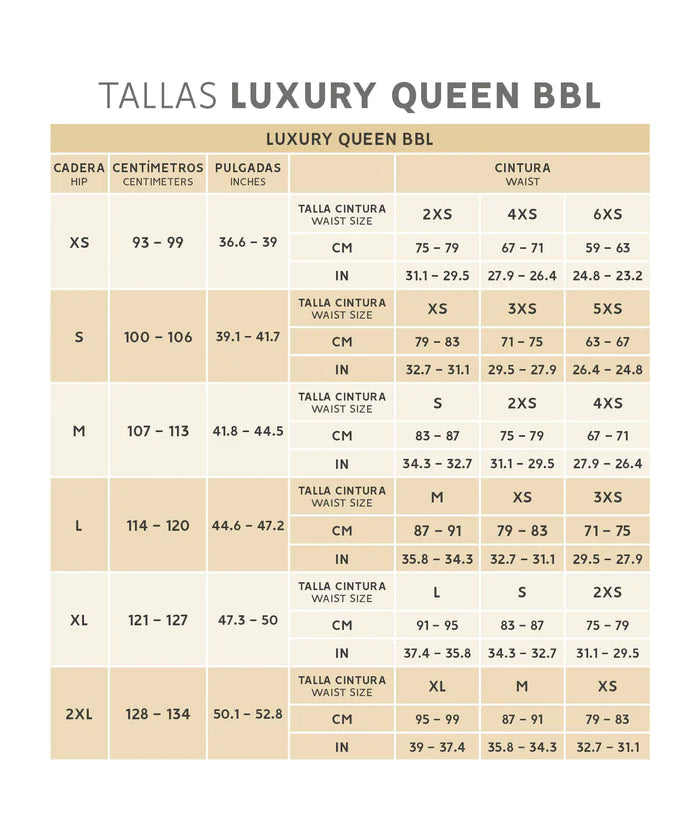 FAJA RELOJ DE ARENA LUXURY QUEEN ALTA COMPRESION (Ref. LUX-213)